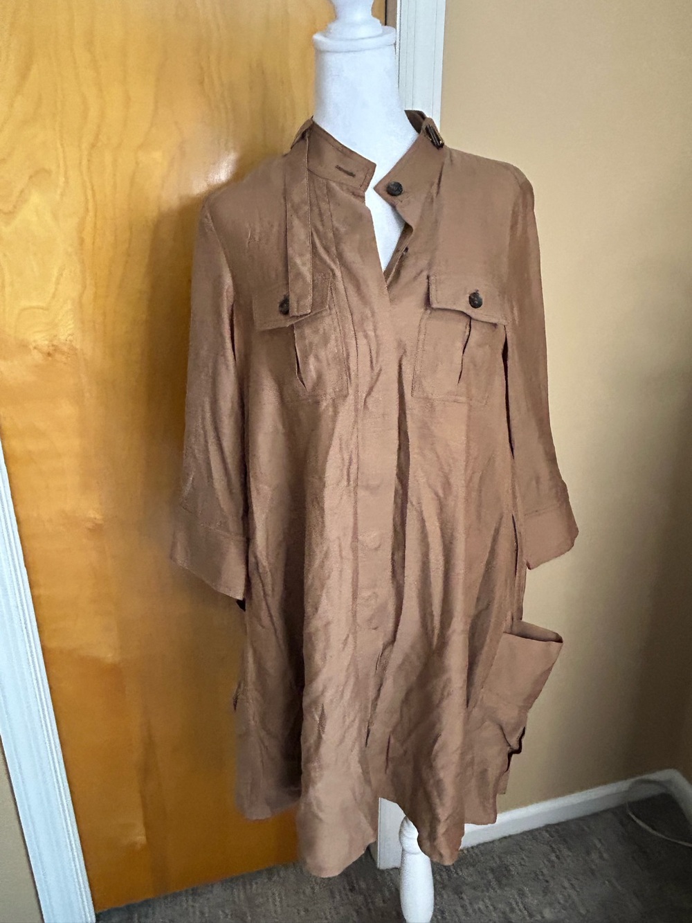 BCBGMaxAzria Camel Shirt Dress